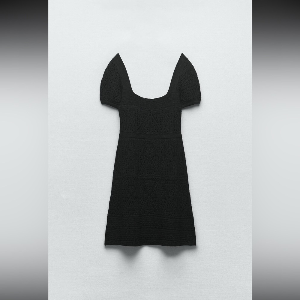 Zara Black Crochet Mini Dress